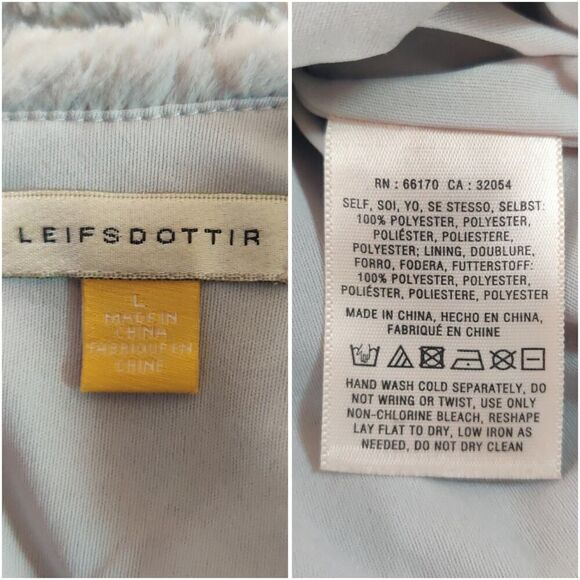 Anthropologie Leifsdottir faux fur zip back short sleeve tee sz L - Picture 11 of 11